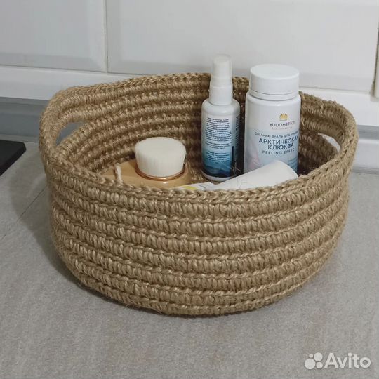 Корзина джутовая. Ручная работа