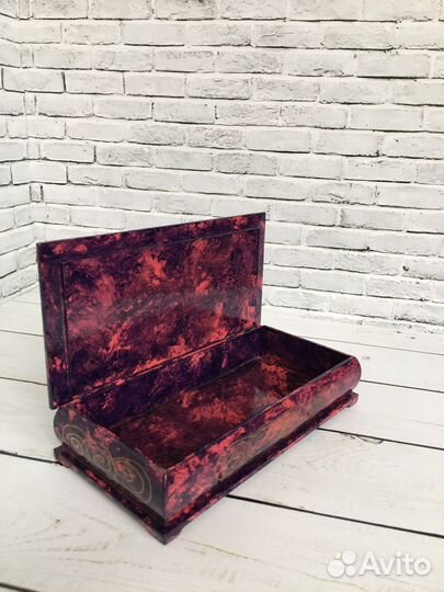 Деревянная шкатулка-купюрница новая