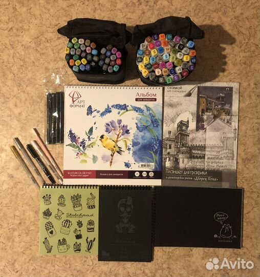 Маркеры для скетчинга, скетчбук,линеры, альбомы