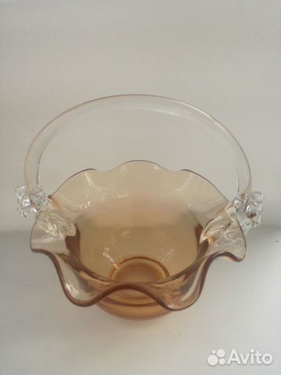 Ваза конфетница из цветного стекла