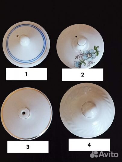 Фарфор СССР, крышки, тарелки