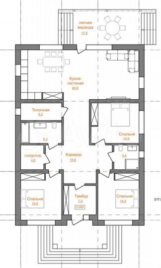 Дом 170 м² на участке 6 сот.