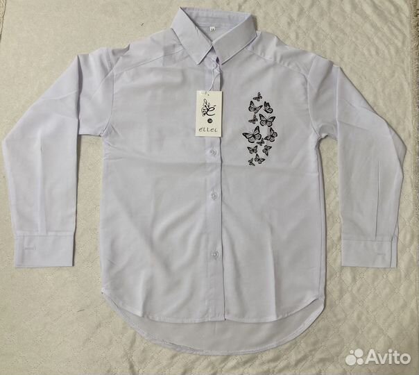 Блузка рубашка с принтом для девочки