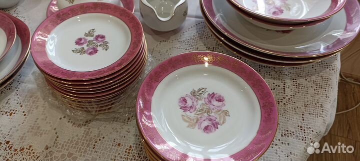 SEP Сервиз столовый гдр «Роза» на 12 персон