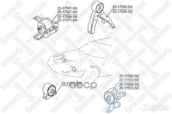 25-17563-SX опора двигателя левая CVT Mitsubis