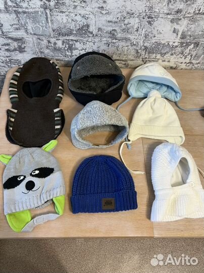 Фирменные Шапки зима/ осень/ лето 0-3 г