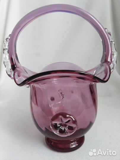 Ваза-корзинка, конфетница, винтаж. Марганцевое сте