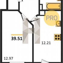 1-к. квартира, 39,5 м², 21/25 эт.