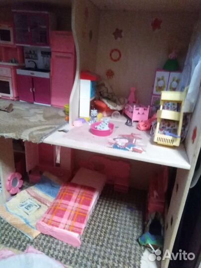 Кукольный домик для барби с мебелью