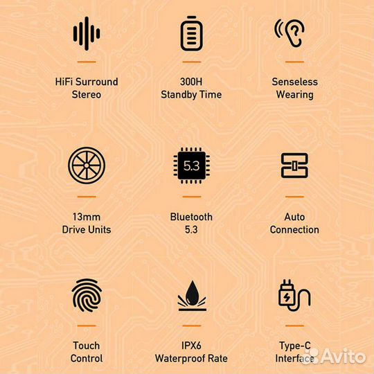 TWS гарнитура awei T58 BT 5.3, black