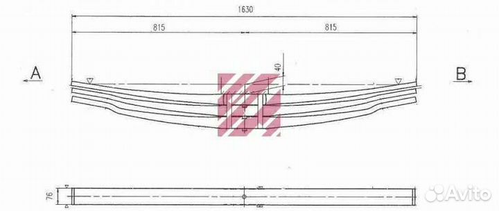 Рессора задняя рено 3-х листовая