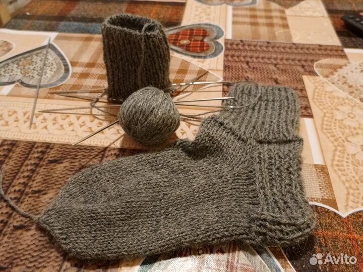 Носки шерстяные вязаные