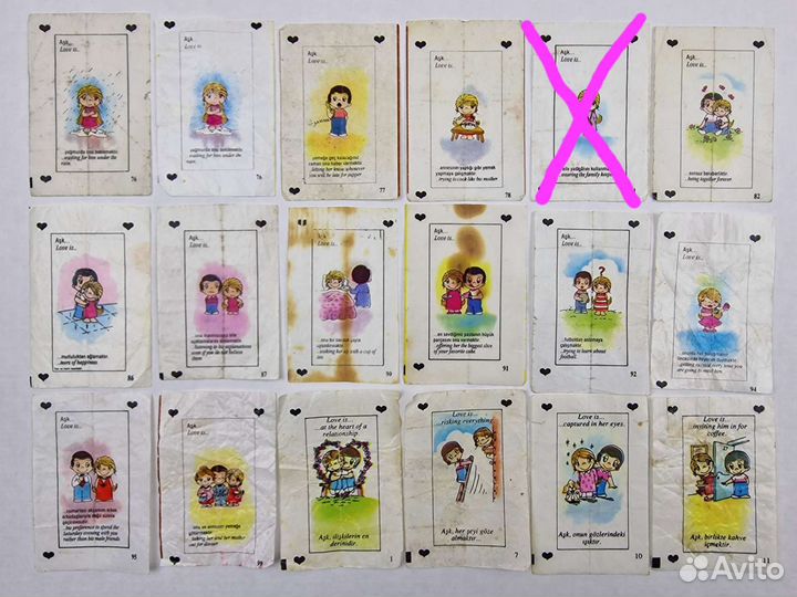 Вкладыши Love is черные сердца 1 2 3 серия