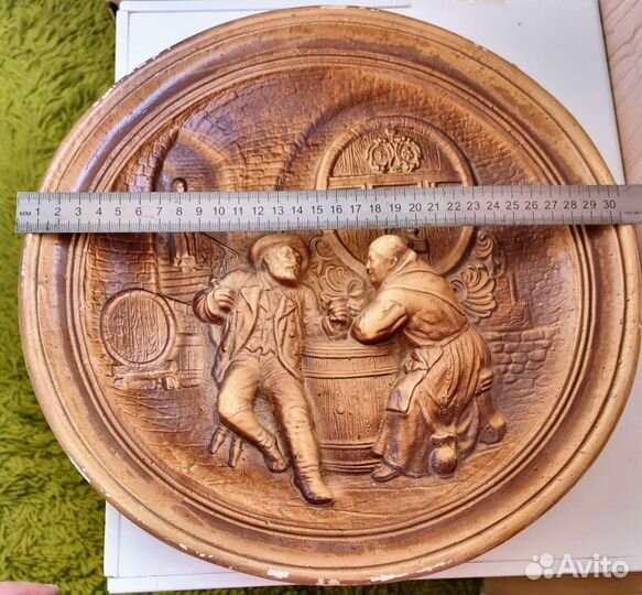 Настенная Декоративная тарелка из гипса бу