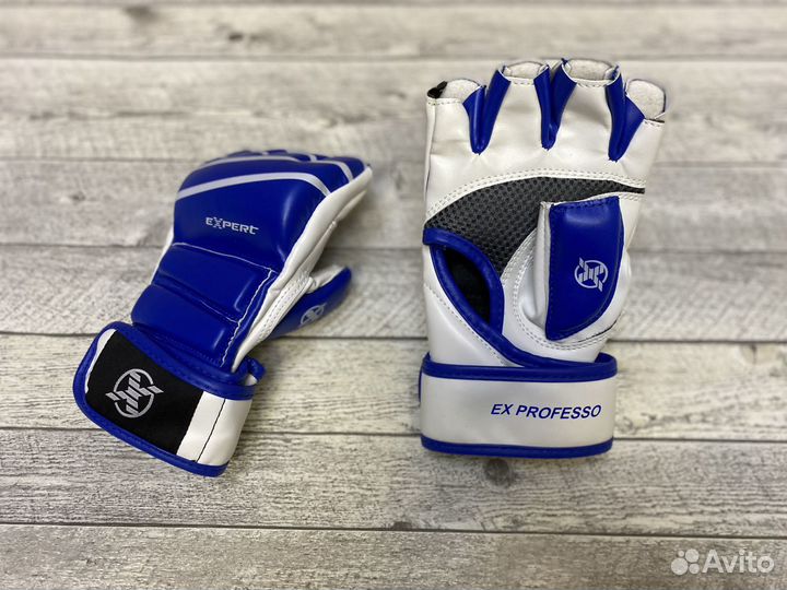 Перчатки для MMA Fight Expert - син/бел