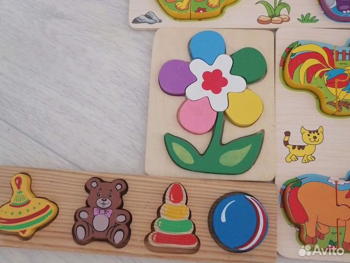 Деревянные пазлы вкладыши