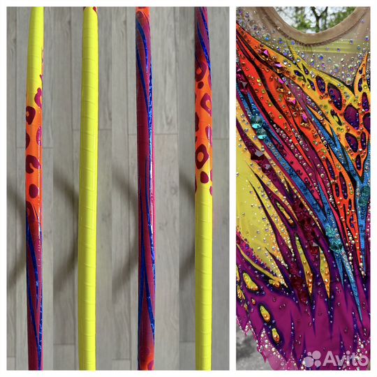 Обмотка булав обруча для художественной гимнастики