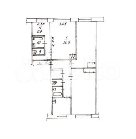 Комната 22,9 м² в 1-к., 5/5 эт.