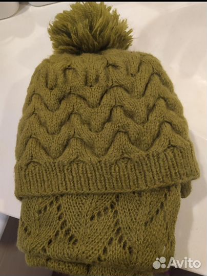 Шапка+шарф. Шерсть