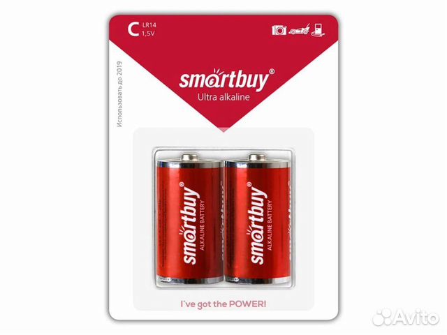 Батарейка SmartBuy C (LR14) алкалиновая (2шт)