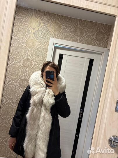 Парка женская с натуральным мехом