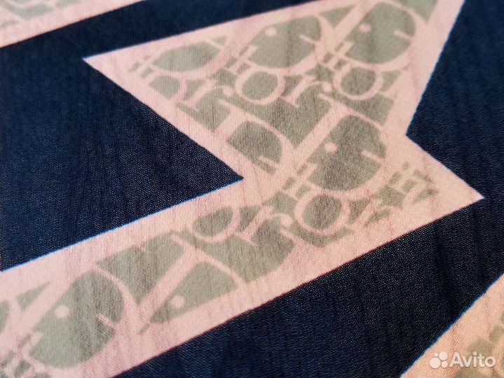 Платок Шифоновый Christian Dior розовый с синим