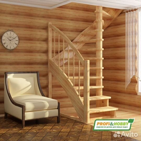 Лестница из сосны «К-005м/1»