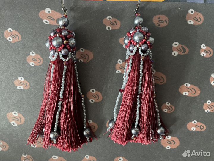Серьги кисточки ручной работы