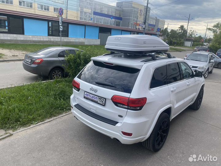 Бокс на крышу Магнум 390 белый карбон быстросъём