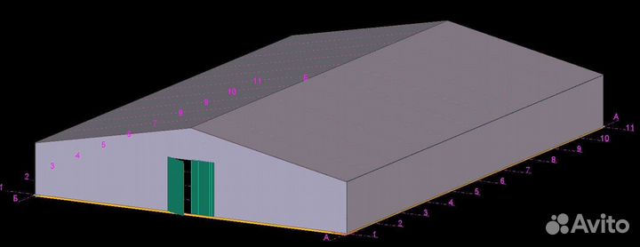 Каркасный тентовый ангар быстровозводимый ангар