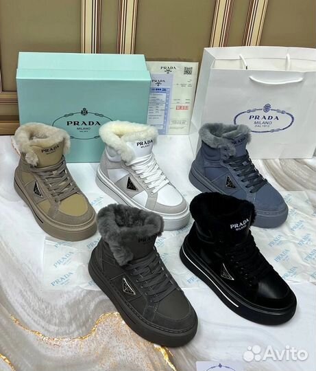 Кеды зимние женские натуральные Prada