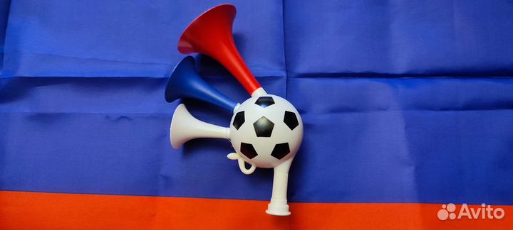 Флаг России гудок свисток набор болельщика