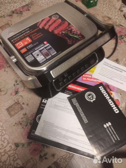 Электрогриль новый Redmond