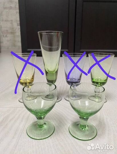 Бокалы и рюмки СССР цветное стекло
