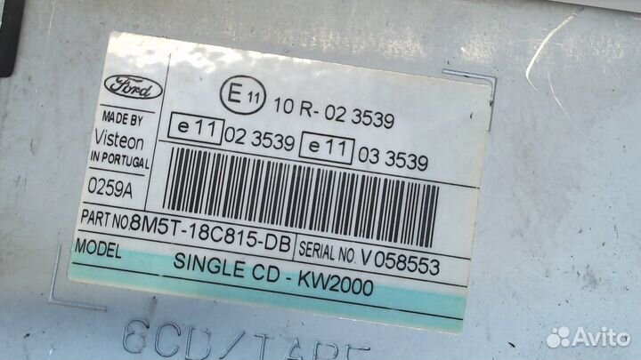 Магнитола Ford C-Max, 2008