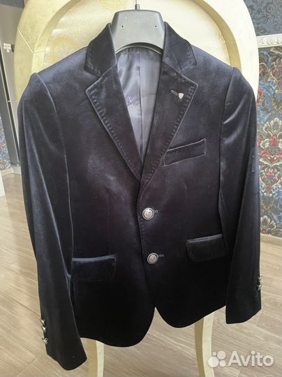 Детский пиджак из бархата для мальчика