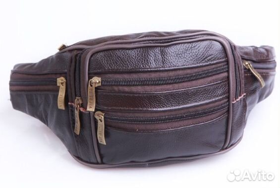 Сумка на пояс мужская кожаная