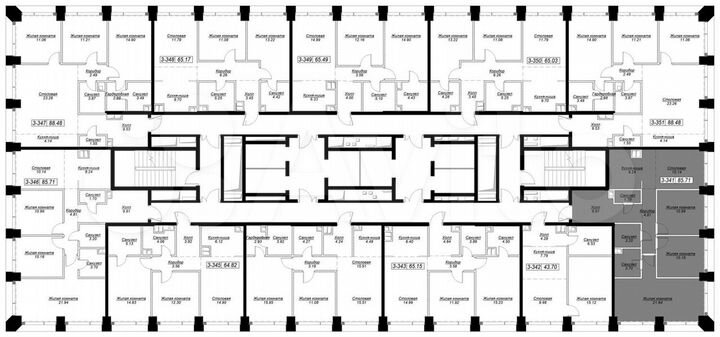 3-к. квартира, 85,5 м², 28/55 эт.