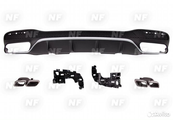 Диффузор с насадками 63 AMG Mercedes GLE