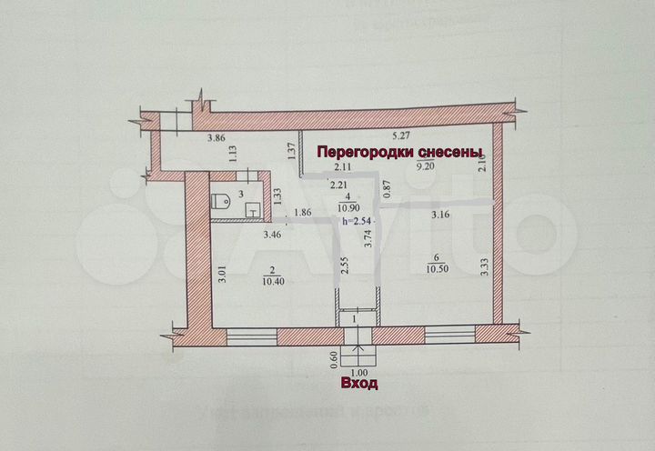 Помещение свободной планировки 43.1 м²