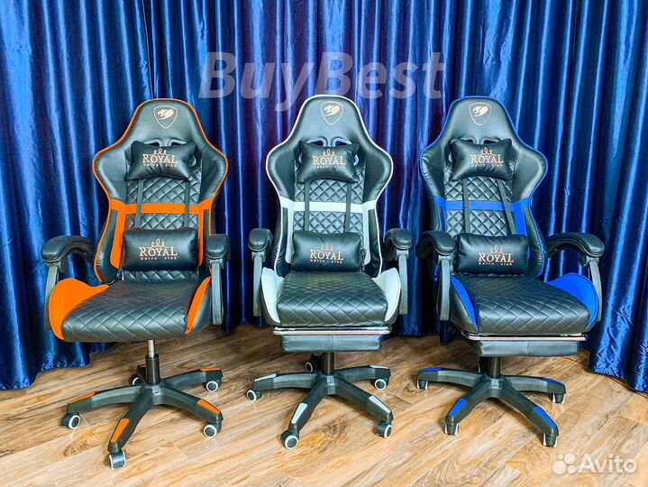 Компьютерное кресло с подножкой и вибромассажем