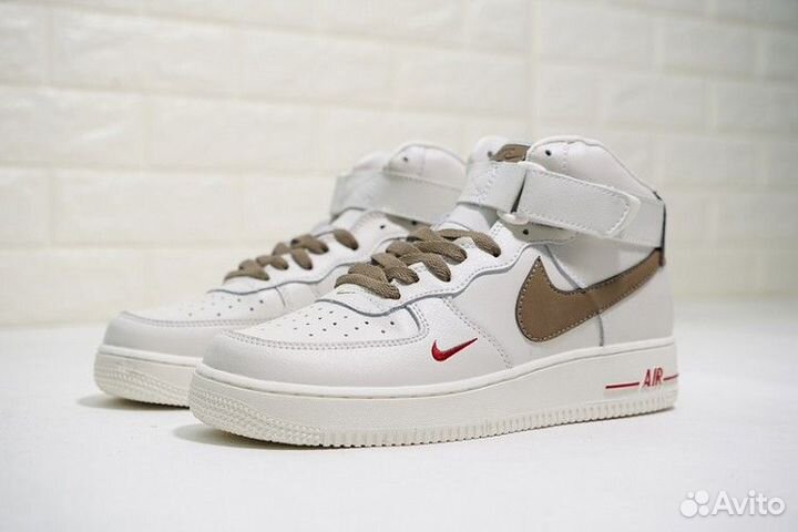 Кроссовки Nike Air Force 1 White/Brown High