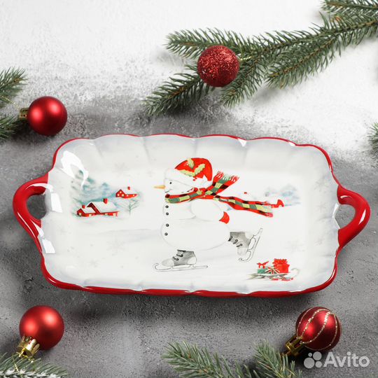 Блюдо сервировочное «Снеговик»
