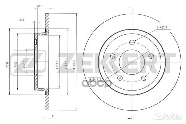 Диск торм. зад. Mazda 3 I II 03- 5 I II 05