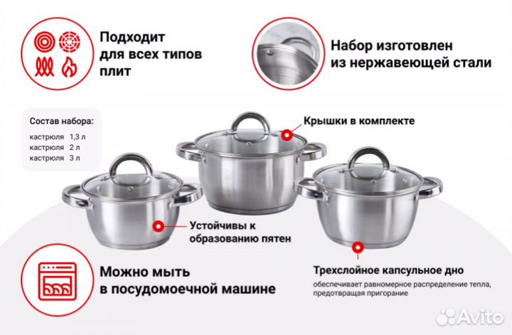 Новый набор кастрюль Berkraft