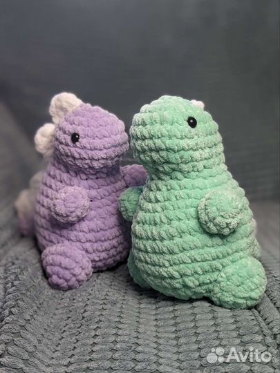 Мягкая игрушка ручной работы - мятный динозавр