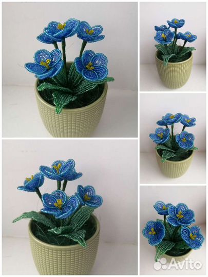 Фиалка из бисера