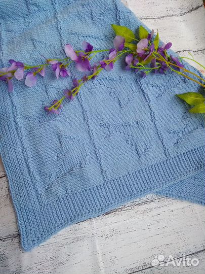 Плед детский вязаный для новорождённых