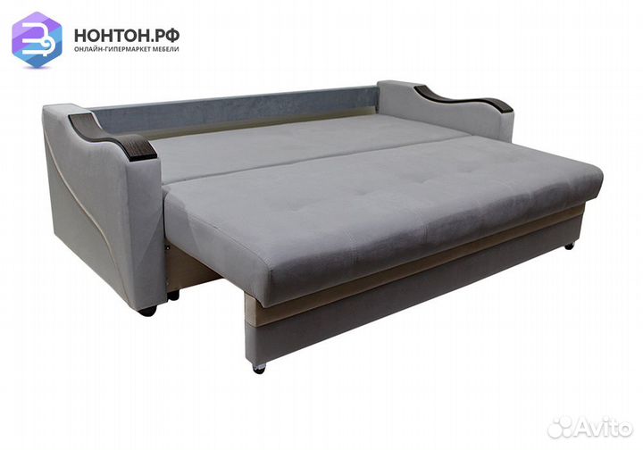 Диван еврокнижка Волна серый