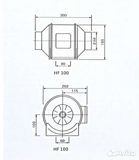 Канальный вентилятор 100 мм вытяжка, воздух
